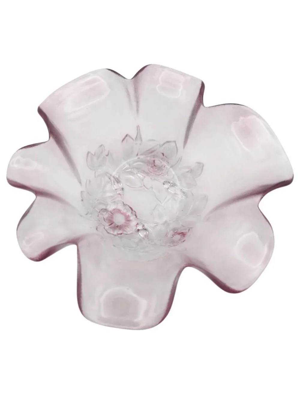 Mikasa Rosella Serving Bowl Set Of 2 Floral Walther Glass West Germany Vintage